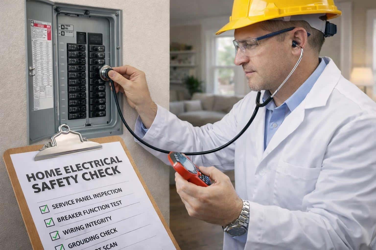 Home electrical health check safety inspection by licensed electrician in Hamilton Ontario